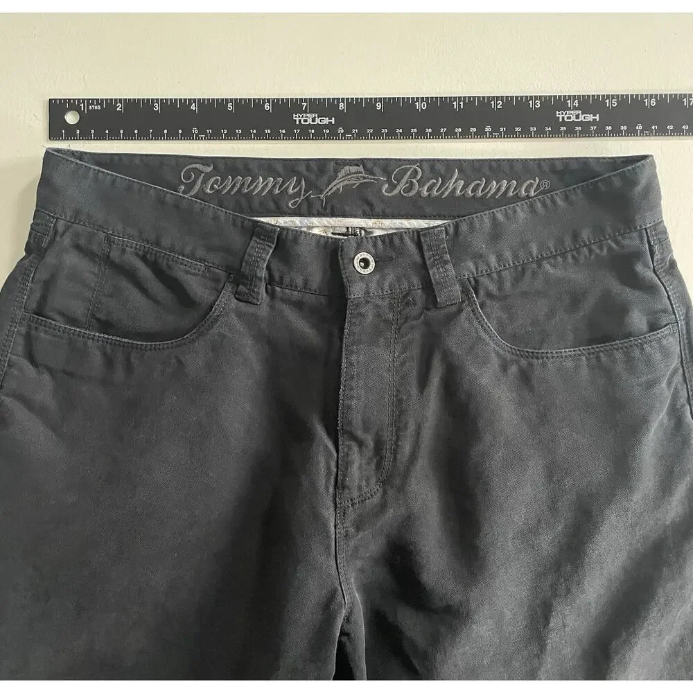 Tommy Bahama Pants Mens 32 Dark Gray Casual Comfort Relaxed Fit Chino Jeans